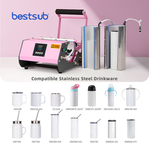 <span class=keywords><strong>BestSub</strong></span> 30oz 20oz 13oz 18oz 2 en 1 Transfert Sublimation Tasse à café en verre droite et fine Machine à presser à chaud - Product Image 4