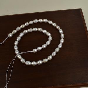 Perles de riz blanches naturelles d'eau douce de 6 mm, économiques, perles en vrac pour la fabrication de bijoux faits main, accessoires de bricolage - Product Image 3