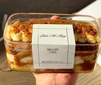 Vente en gros Récipients carrés en plastique transparent Tasse à mousse Tiramisu Dessert Pudding Box Cube Acrylique Gâteau Dessert Box