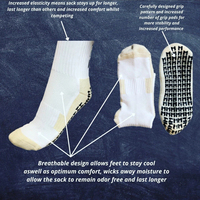 Chaussettes de football antidérapantes en polyester pour hommes, chaussettes de football personnalisées avec grip, vente en gros