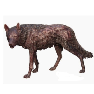 Nouvelle statue de loup <span class=keywords><strong>en</strong></span> bronze massif pour parc et hôtel - Product Image 3