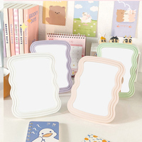 Miroir de maquillage en plastique éclairé sur pied personnalisé avec logo, pliable, à suspendre, simple face, pour étudiants