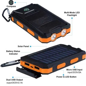 Banco de Energía Solar Portátil OEM 2024 Tipo C IP65 de Alta Capacidad, Lámpara de Emergencia para Camping, Banco de Energía Solar para Exteriores de 20000 mAh - Product Image 3