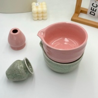 Ensemble de matcha vert en céramique avec support, ensemble de fouet à matcha 2 pièces, coffret cadeau pour les amateurs de matcha, logo personnalisé