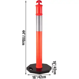 Verkeerskegel Verkeersveiligheid Flexibel Verkeer Plastic Bolder Waarschuwing Post T-Top Delineator Post Kegel