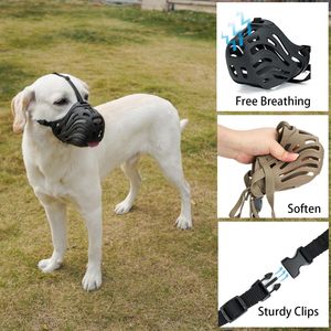 Bozales para Perros Suaves y Transpirables, Permiten que los Perros Respiren y Beban, para Evitar Mordeduras, Masticación y Ladridos, Ajustables, Tipo Canasta, para Entrenamiento - Product Image 5