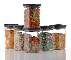 Transparent Polylactic Acid Eco-Friendly Food-Safe <b>Spice</b> Storage Containers Airtight Clip-On Lids Modern Kitchen Storage <b>Jars</b> - Product Image 1