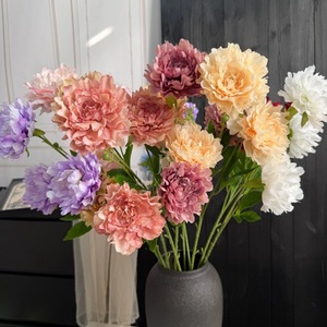 Fleur de pivoine artificielle Mu Jinxi, branche unique, fleur en soie, décoration de mariage, ornement pour la maison, décoration de salon - Product Image 1