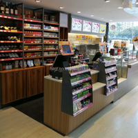 Caisse de supermarché numérique, rangement et service de réception, Table de caisse