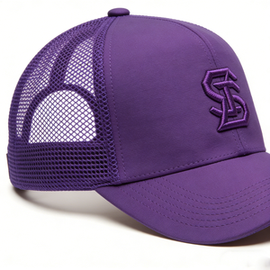 Casquette <span class=keywords><strong>de</strong></span> baseball en maille à 6 panneaux avec broderie 3D personnalisée, respirante, ajustable, style trucker violet pour la rue et l'extérieur - Product Image 3