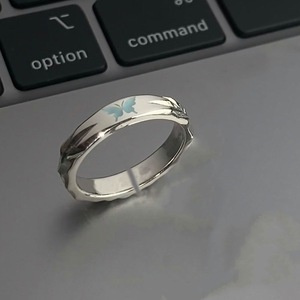 Có Thể Điều Chỉnh Mở Người Đàn Ông Của Phụ Nữ Bướm Vài Vòng Bohemian Sáng Acrylic Wedding Party Trang Sức Thép Không Gỉ Phát Sáng Tối - Product Image 6