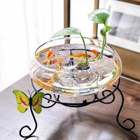 Vase en verre, bol pour plantes, pot de fleurs pour lotus, pétunia, narcisse, culture hydroponique, plantes vertes, salon, balcon, table