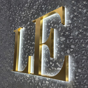 Letras Retroiluminadas de Acero Inoxidable para Publicidad, Letras Publicitarias <span class=keywords><strong>Chlo</strong></span>, Letrero Personalizado con Luces LED Multicolores - Product Image 2
