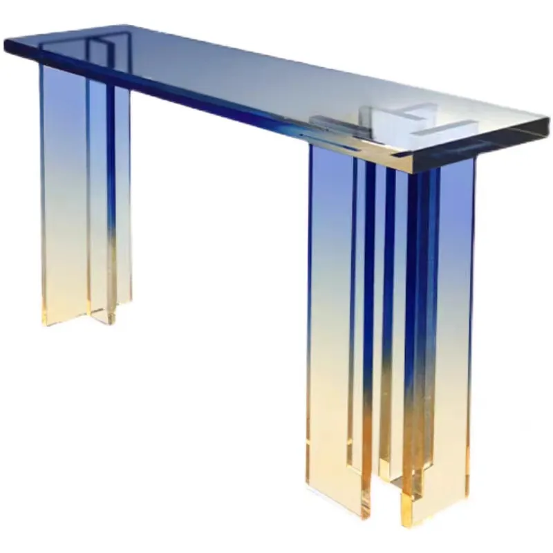 Table d'appoint de luxe en acrylique de couleur arc-en-ciel, mobilier de salon, chambre à coucher