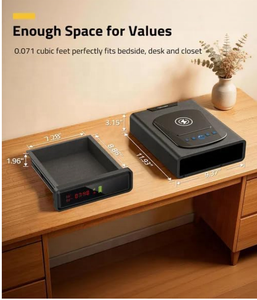 Coffre-fort à empreintes digitales avec charge sans fil pour montre et téléphone, lumière LED réglable pour table de chevet à domicile RG-WX001 Advance - Product Image 1