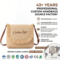 Sac bandoulière à rabat en paille naturelle tressée, personnalisé, élégant, avec franges, sangle marron, chic et tendance pour femme, fabrication OEM sur mesure