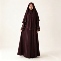 Ensemble Khimar en tissu plumé foncé pour femmes, vêtements modestes, vêtements islamiques, vêtements de prière
