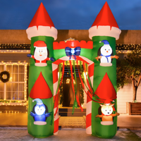 Arche gonflable de Noël personnalisée, arche gonflable d'Halloween avec éclairage LED pour la décoration d'événements en plein air