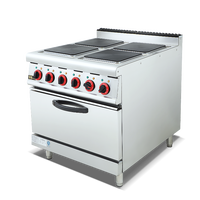 Gamme de cuisson électrique de plaque chauffante de rectangle d'équipement de cuisine commerciale avec 4 plaques chauffantes et four