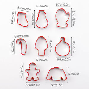 Christmas Cookies Cutter Set of 8 <strong>Piece</strong> Biscuit Cutters with Christmas Stocking and Crutch, Snowman and <strong>Gingerbread</strong> Man - Product Image 2
