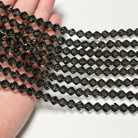 Perles Bicones Facettées en Obsidienne Brillante 4mm avec Trou Central pour Tuxedo, Opéra, Cabaret, Burlesque, Paillettes, Velours, Dentelle et Plumes