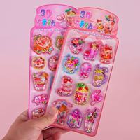 Autocollants 3D mignons à remplir d'eau, paillettes liquides, décalcomanies 3D pour récompenses d'enfants, journal et décoration DIY