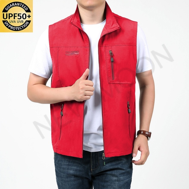 Customized Multiple Men's Multi-pocket Outdoor Travel Sports Slim Fishing Photographer Vest Reversible Vest