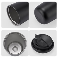 Tasses à café isothermes en acier inoxydable à double paroi de 10 oz et 14 oz, avec logo personnalisé, pour le camping, le bureau, avec couvercle à rabat