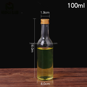 Chai Thủy Tinh Rượu Mạnh Cổ Dài Hình Tròn Trong Suốt 50Ml 100Ml Chai Rượu Whisky Rượu Rượu Có Nắp Vặn Bán Sỉ - Product Image 6