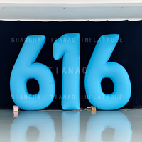 Numéro gonflable numéro gonflable 6 1 6 numéro gonflable avec lumière LED pour la publicité des événements de fête de décoration