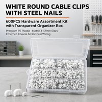 Kit de 600 attaches-câbles ronds en acier avec vis
