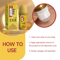 Zourunan Moxibustion Liquide 55ml Roll-on Huile Chauffante aux Herbes de Moxa pour Soulagement des Douleurs au Cou, aux Épaules et au Dos, Huile des Méridiens OEM ODM Marque Privée