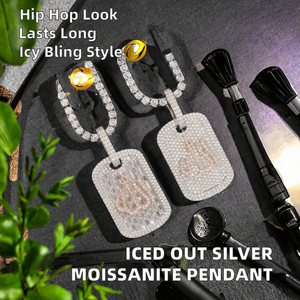 Pendentif TagCross en Argent Massif 925 Plaqué Rhodium avec Moissanite, Bijoux Hip Hop Givrés, Certifié par un tiers, Breloques Unisexe, Stock USA - Product Image 2