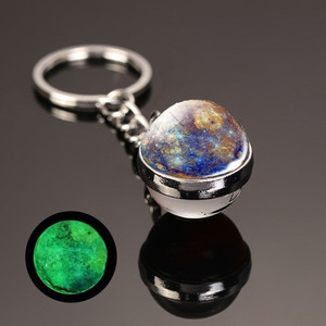 Llaveros de Piedras Preciosas <span class=keywords><strong>del</strong></span> Sistema Solar que Brillan en la Oscuridad, Llavero de Bola de Cristal de Doble Cara con Planetas, Luna, Tierra, Marte y Sol - Product Image 6