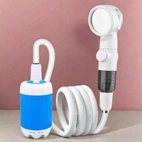 Douche portable d'extérieur, pomme de douche rechargeable par USB, distributeur d'eau électrique, pompe de douche pour la nature sauvage