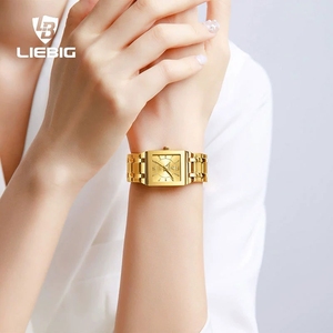 LIEBIG L1029 Orologio da Polso di Lusso in Acciaio Inossidabile Dorato con Movimento al Quarzo Giapponese <span class=keywords><strong>per</strong></span> Uomo, Orologio Quadrato in Lega, Regalo <span class=keywords><strong>per</strong></span> <span class=keywords><strong>San</strong></span> <span class=keywords><strong>Valentino</strong></span> - Product Image 3