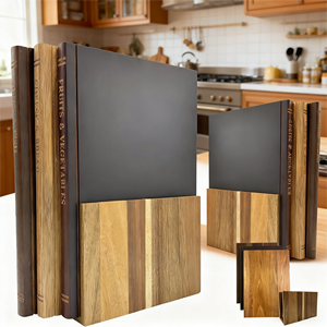 Planches à découper en forme de livre, ensemble de 3 planches à découper en bois avec support, planches à découper en bois - Product Image 5