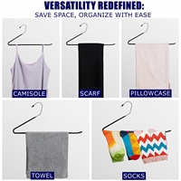 Cintres de pantalons en métal à extrémité ouverte en PVC noir de 15 "de 5.0mm d'épaisseur pour pantalons pantalons jeans