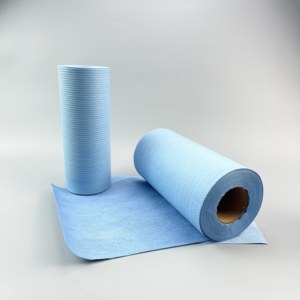 KMCleanse Lingettes industrielles en cellulose PP non tissée, très résistantes, pour voitures, bleues, rouleaux jumbo pour salle blanche, rouleaux de lingettes de nettoyage industriel - Product Image 3
