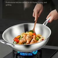 Wok en titane antiadhésif de technologie allemande, non revêtu, écologique, capacité 8L, poêle à frire profonde pour la maison et les plaques à induction