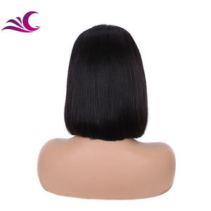 Perruque dentelle frontale 13x4, 33x10 cm, cheveux courts d'alignement cuticules, pre-plucked, pour célébrités, couleur à reflets, 360 - Product Image 5