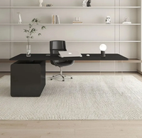 Chaise de Table de bureau exécutive à surface solide noire ordinateur acrylique bureau à domicile essentiel