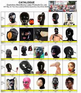 Catsuit en caoutchouc Latex gomme Double couche Flyer capuche près du corps Union Suit Bdsm capuche fétiche dans le couvre-chef - Product Image 2