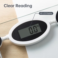 Báscula de Baño Antideslizante con Cuatro Sensores LCD, de Vidrio Templado, para el Hogar, con Registro de Peso Corporal