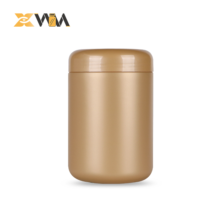 Pharmaceutical Gold HDPE Can 420-1000ml Opaque Golden with Induction Seal for Vitamin Packaging