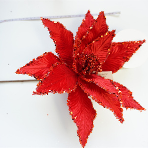 Artificiale di natale poinsettia fiore Di Natale rosa fiori secchi decorazione TG199022 - Product Image 5
