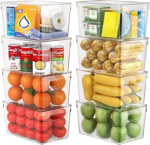 Clear Kitchen Pantry Storage <b>Containers</b> Airtight Fridge Food <b>Containers</b> with Lids Handles PET Plastic Eco-Friendly - Product Image 1