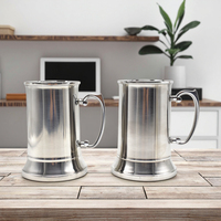 Chope en métal 304 avec poignée en acier inoxydable de 16oz 20oz 35oz Tasse sous vide en acier inoxydable