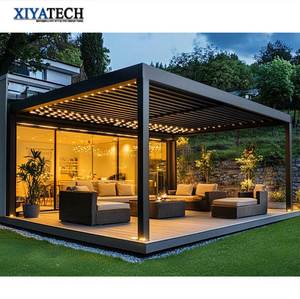 Xiyatech יוקרה חיצונית גזיבו שמש מרפסת חופה גזיבו חשמלי ביוקלימטי רובד אלומיניום חזק - Product Image 3