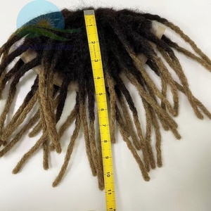 Perruque indienne remy cheveux humains, dreadlocks, postiche long ombré couleur 1b/27 8x10, toupet en dentelle pour hommes noirs - Product Image 3